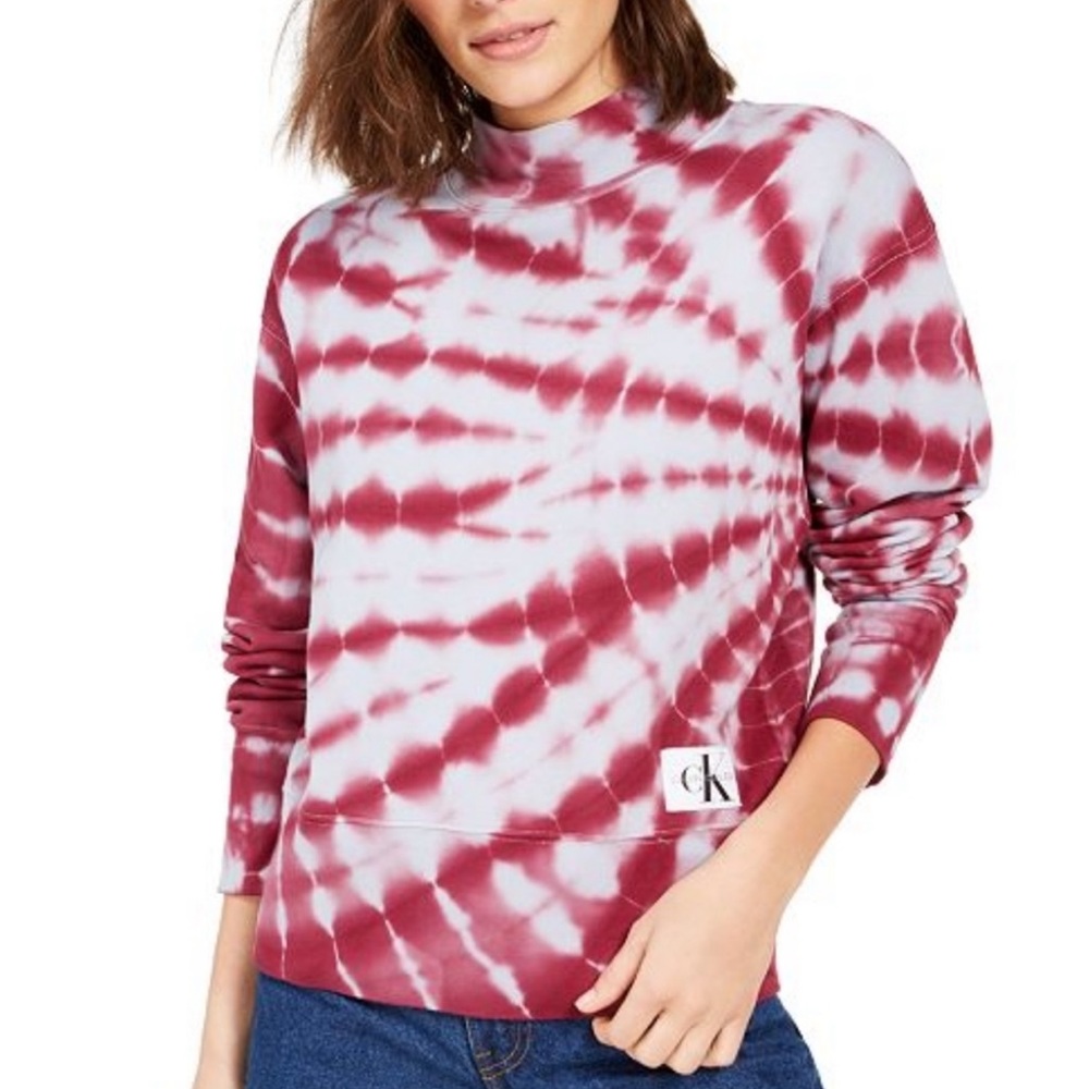 Calvin Klein CK Jeans tie dye mock neck sweatshirt
